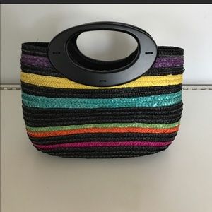 Multicolor Small Straw Purse/Satchel